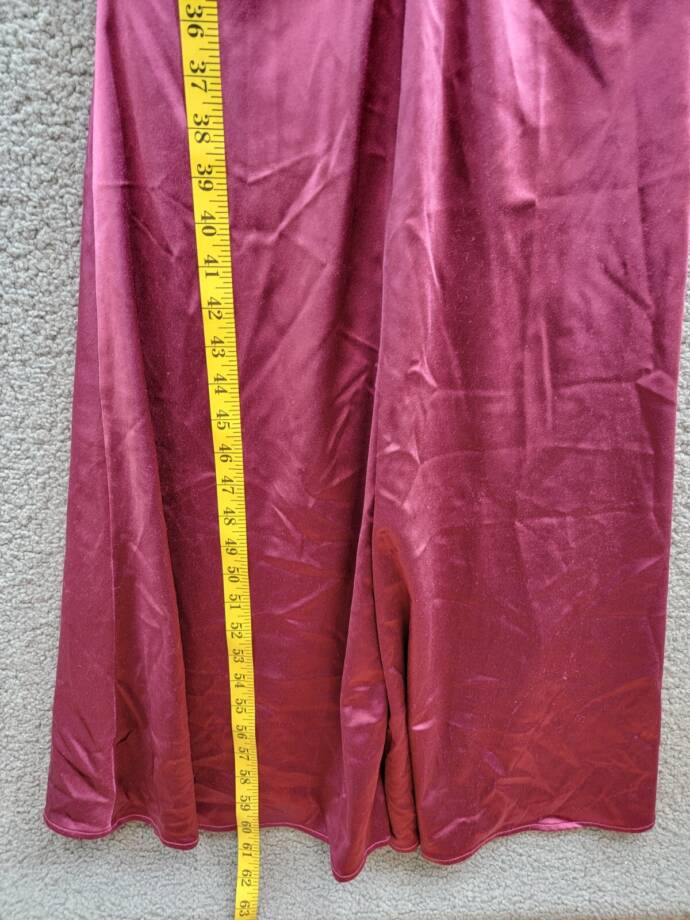 BCX Ruched Mermaid Dress Juniors' 1 Plum Front Slit V-Neck Back Zip Closure