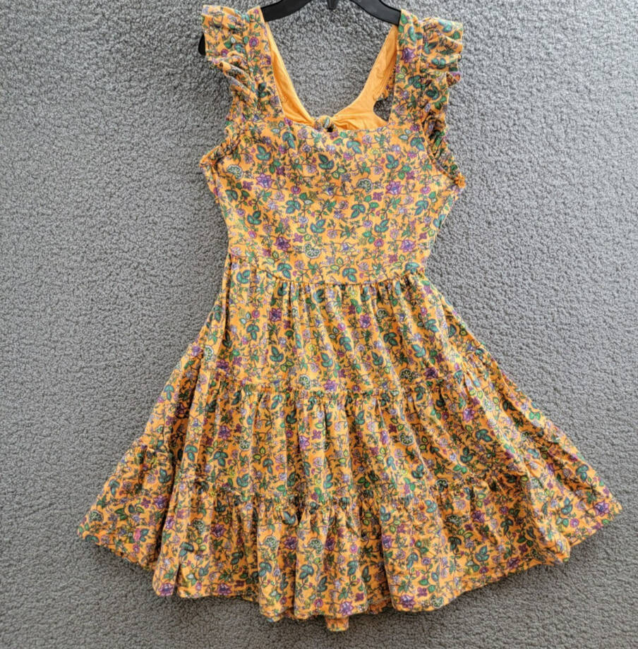 Polo Ralph Lauren Floral Ruffled Jersey Dress Big Girls XL 16 Tropical Woodblock