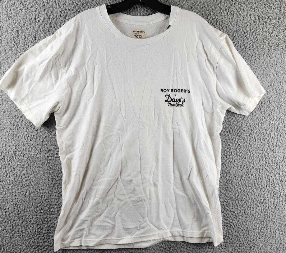 Roy Roger's X Dave's New York Industrial Print Tee Men's M White Crew Neck S/S