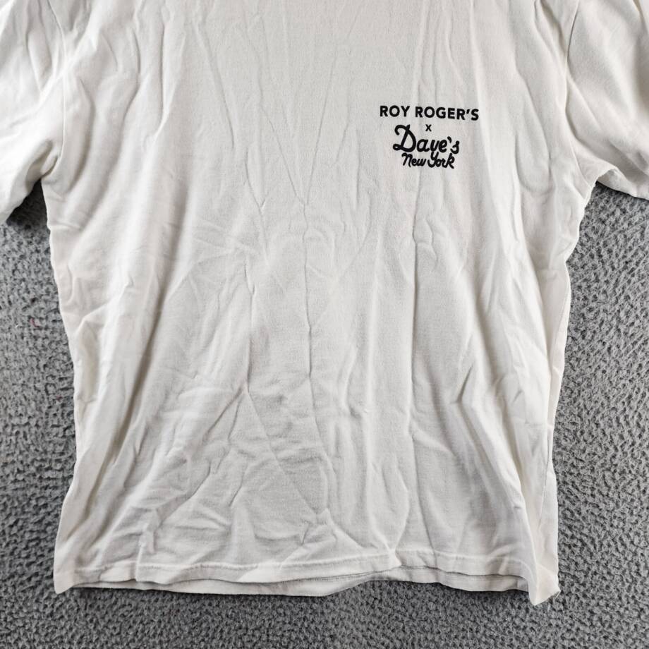Roy Roger's X Dave's New York Industrial Print Tee Men's M White Crew Neck S/S