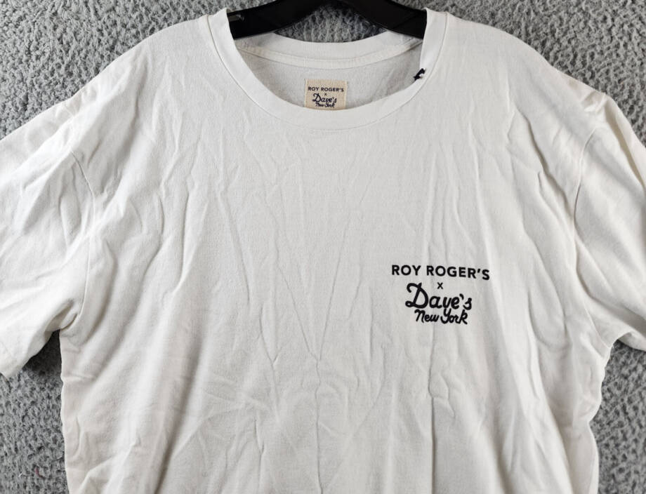 Roy Roger's X Dave's New York Industrial Print Tee Men's M White Crew Neck S/S