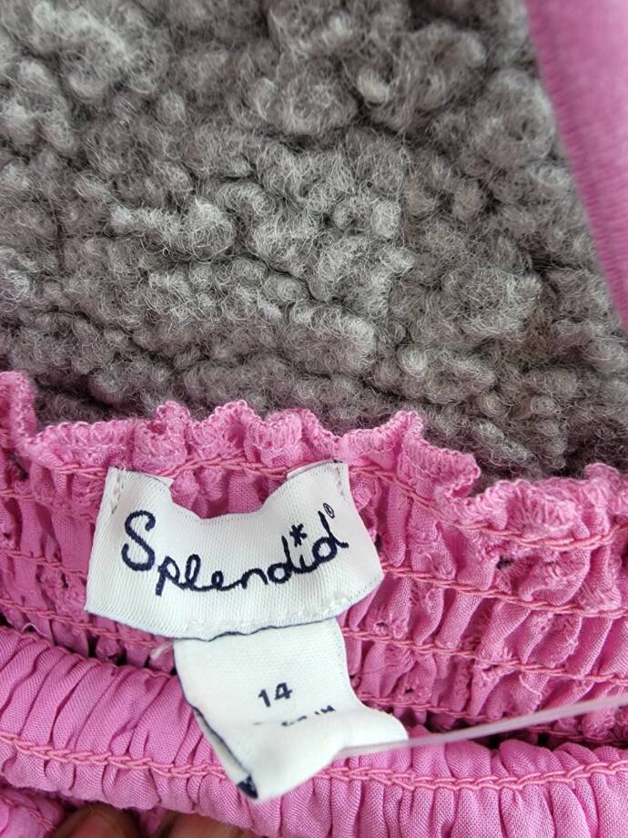 Splendid Eyelet Smocked Dress Girl's 14 Pink Square Neck Pullover