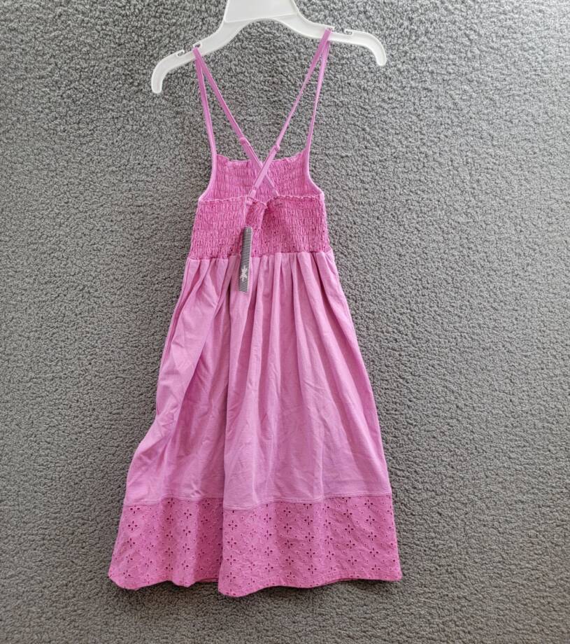Splendid Eyelet Smocked Dress Girl's 14 Pink Square Neck Pullover