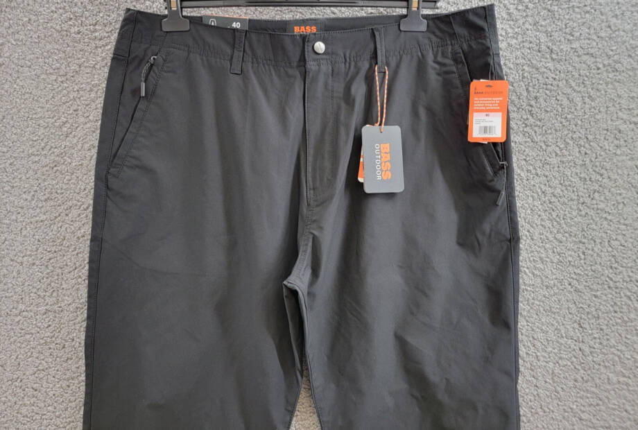 Bass Outdoor Straight-Fit Traveler Pants Men's 40 Caviar High Rise Slash Pocket