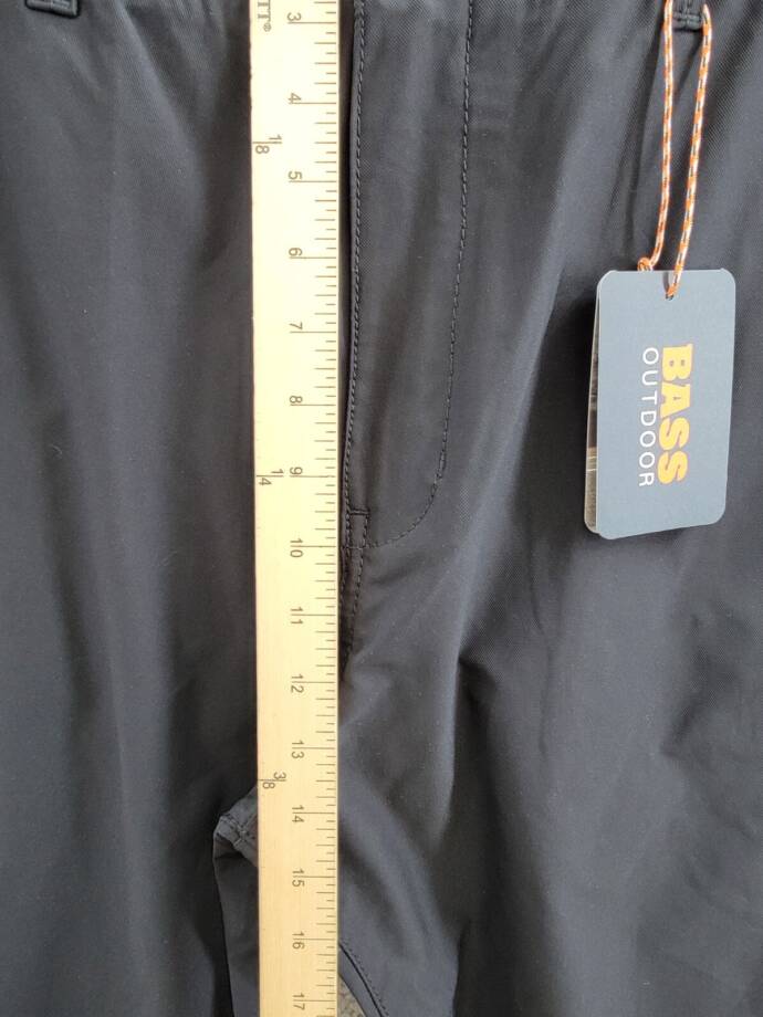 Bass Outdoor Straight-Fit Traveler Pants Men's 40 Caviar High Rise Slash Pocket