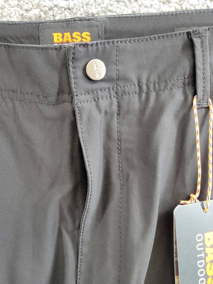 Bass Outdoor Straight-Fit Traveler Pants Men's 40 Caviar High Rise Slash Pocket