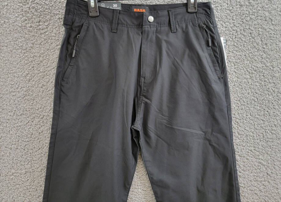 BASS OUTDOOR Straight-Fit Traveler Pants Men's 30 Caviar Zip Pockets Button Zip