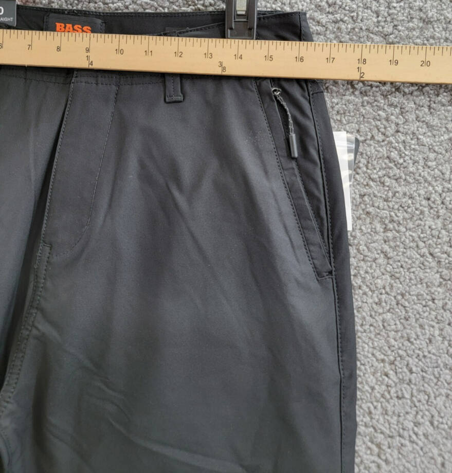 BASS OUTDOOR Straight-Fit Traveler Pants Men's 30 Caviar Zip Pockets Button Zip