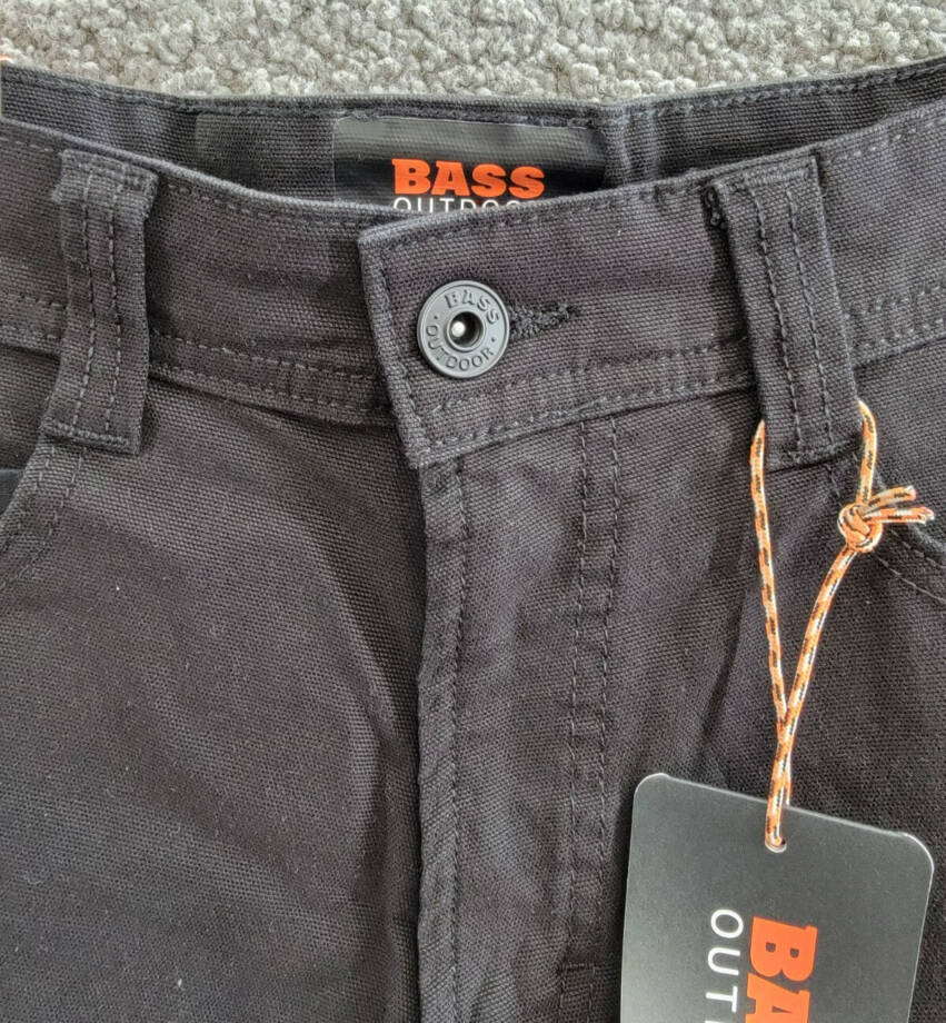 BASS OUTDOOR Worker Cargo 9" Shorts Men's 28 Caviar Zipped Pockets Button Zip