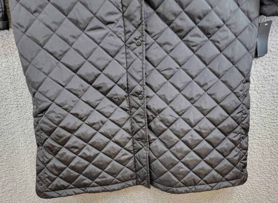 Lauren Ralph Lauren Collared Quilted Coat Women's XL Black Snapped Closure L/S~