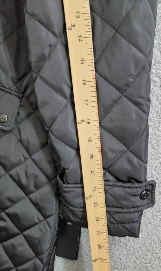 Lauren Ralph Lauren Collared Quilted Coat Women's XL Black Snapped Closure L/S~