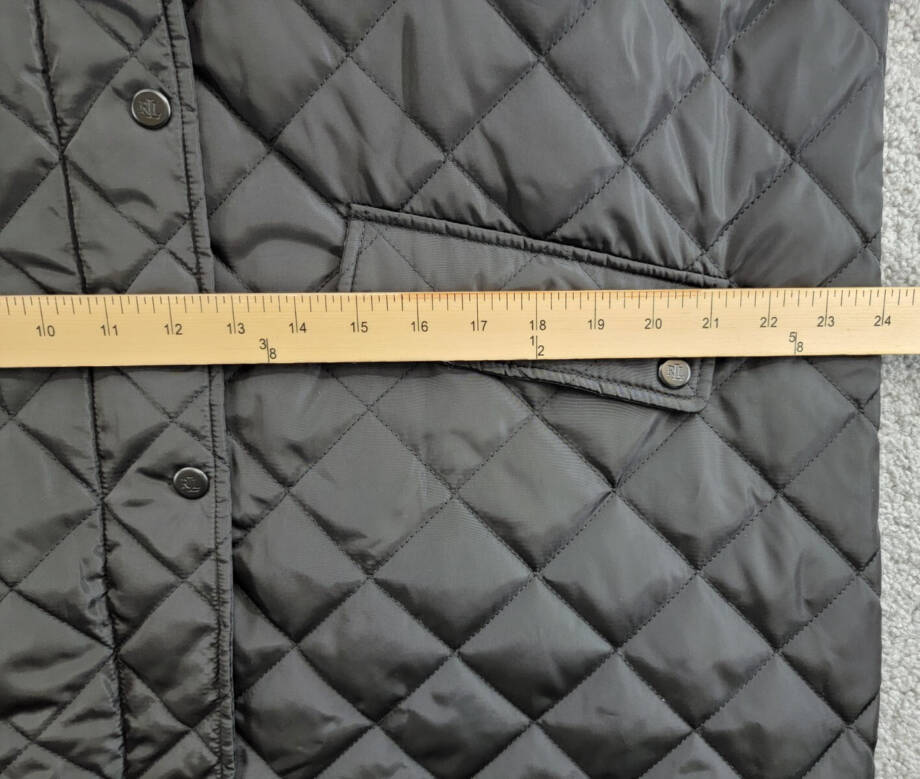 Lauren Ralph Lauren Collared Quilted Coat Women's XL Black Snapped Closure L/S~