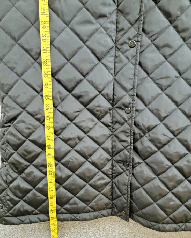 Lauren Ralph Lauren Collared Quilted Coat Women's XL Black Snapped Closure L/S~