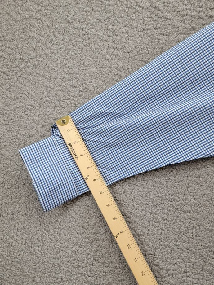 Tayion Collection Slim-Fit Check Dress Shirt Men's XL 17-17.5 32-33 Blue Multi