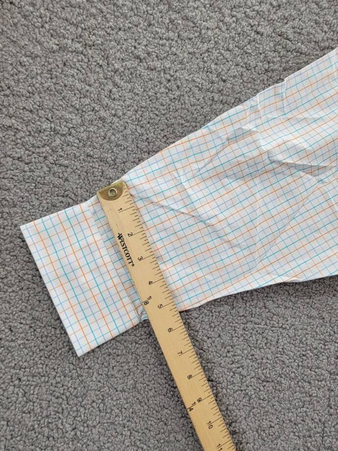 Club Room Regular Fit Performance Dress Shirt Men's 17.5 32-33 Orange/Aqua L/S