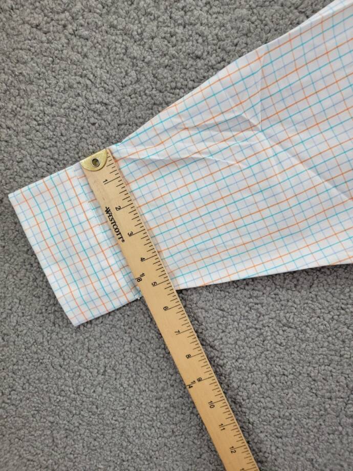 Club Room Regular Fit Performance Dress Shirt Men's 18.5 34-35 Orange/Aqua L/S