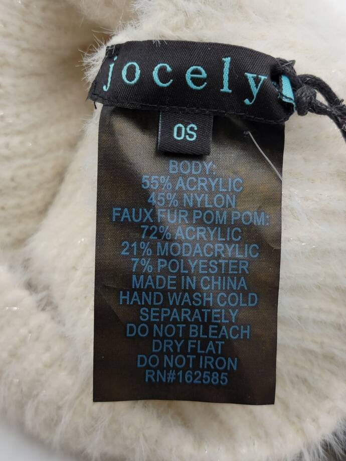 Jocelyn Faux Alpaca Crystal Embellished Hat Women's One Size Ivory Pom Pom Top