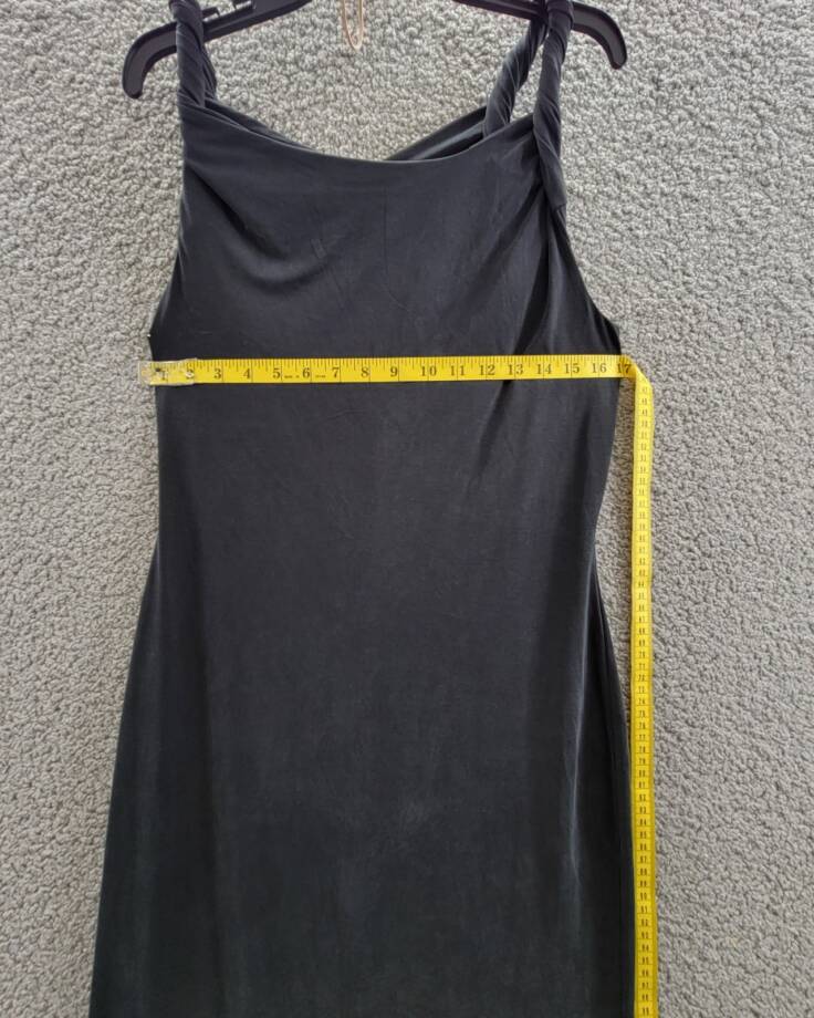 Good American Sandwashed Jersey Maxi Dress Women's L Black Off Shoulder Neckline