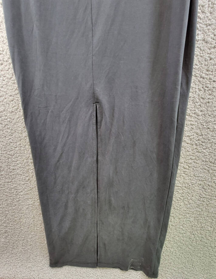 Good American Sandwashed Jersey Maxi Dress Women's L Black Off Shoulder Neckline
