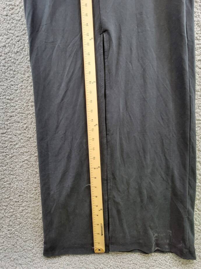 Good American Sandwashed Jersey Maxi Dress Women's L Black Off Shoulder Neckline