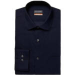 Van Heusen Stain Shield Regular Fit Dress Shirt Men's 15-15.5 34-35 Navy L/S