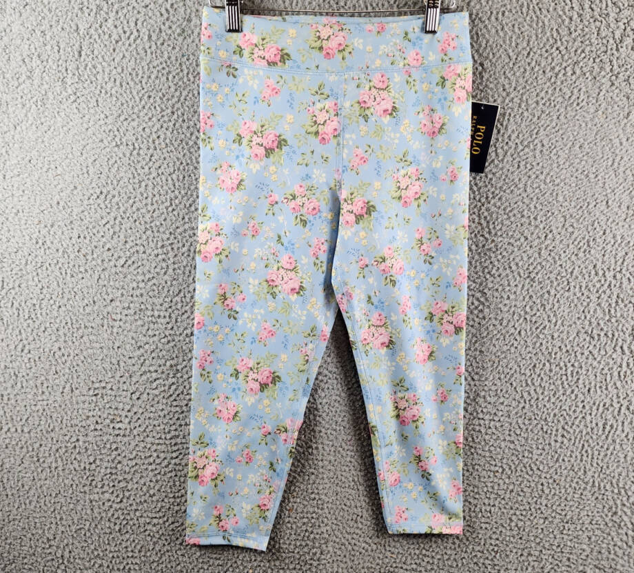 Polo Ralph Lauren Floral Performance Jersey Leggings Girls XL/16 Multi Pull On