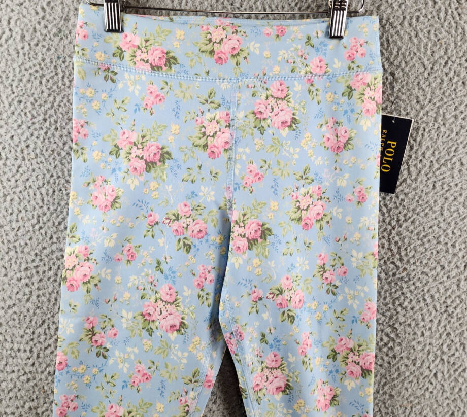 Polo Ralph Lauren Floral Performance Jersey Leggings Girls XL/16 Multi Pull On