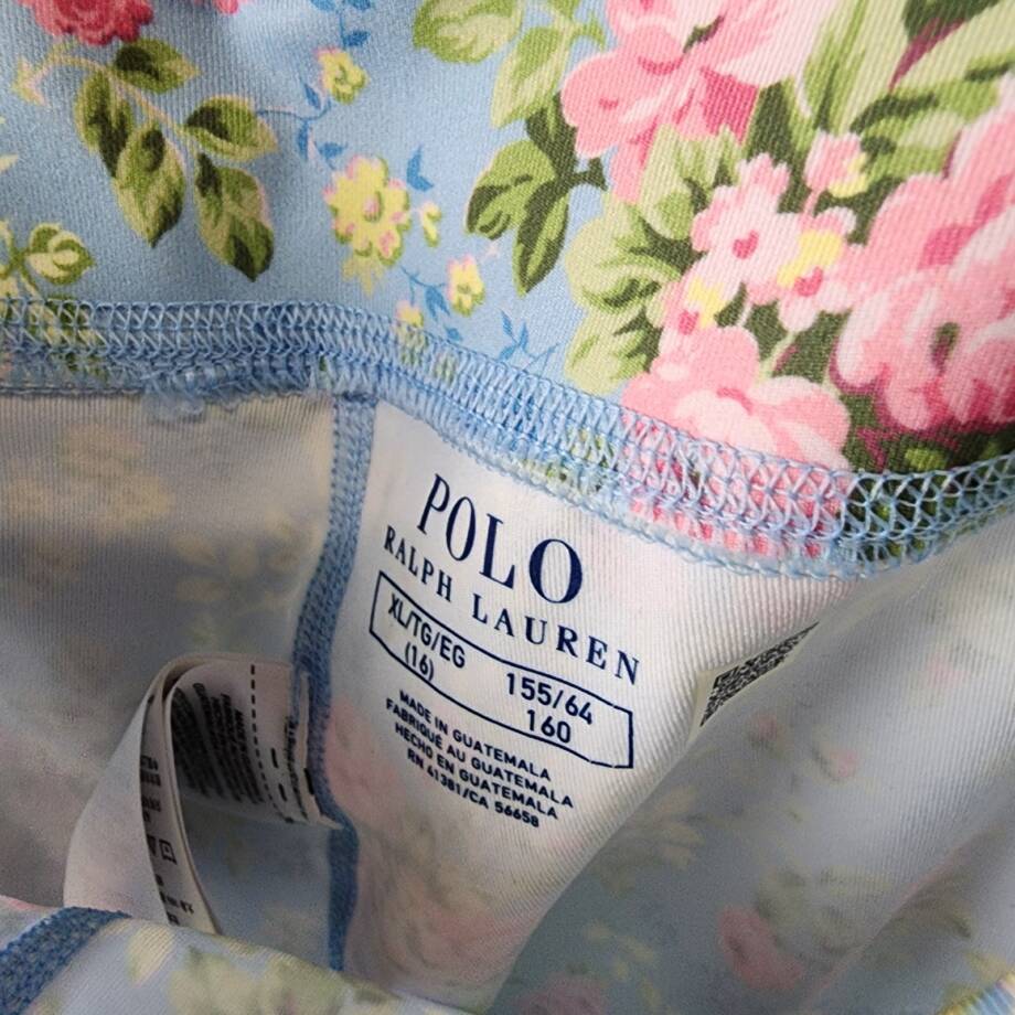 Polo Ralph Lauren Floral Performance Jersey Leggings Girls XL/16 Multi Pull On