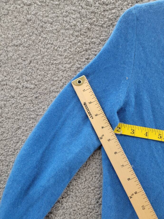C by Bloomingdale's Cashmere Grandfather Cardigan Womens S Lagoon Button Closure