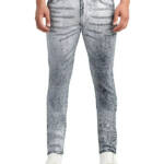 MONFRÈRE Greyson Skinny Fit Jeans Men's 36 Silver Haze Denim Button Zip Closure