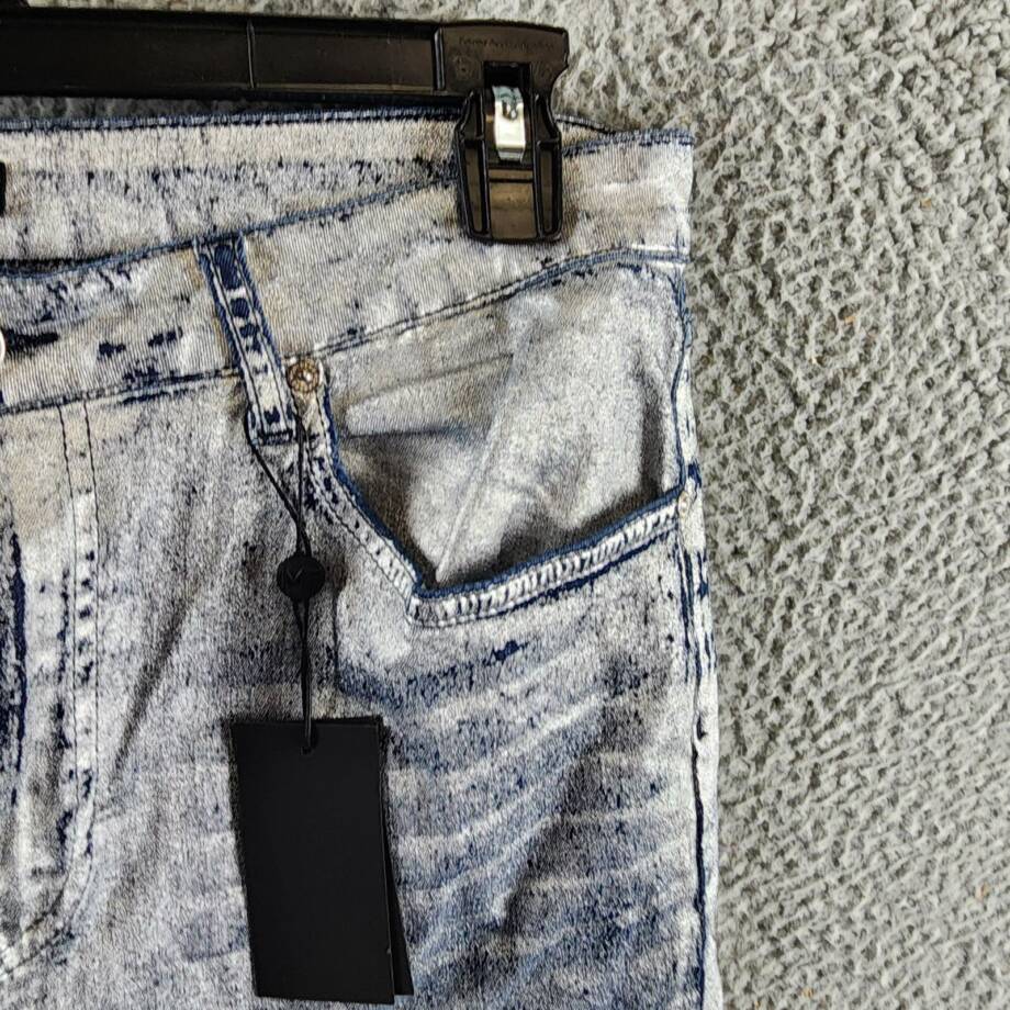 MONFRÈRE Greyson Skinny Fit Jeans Men's 36 Silver Haze Denim Button Zip Closure