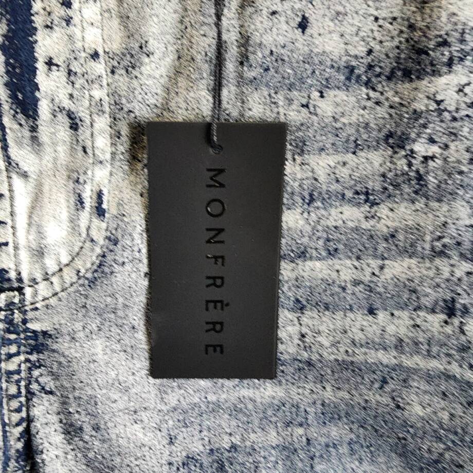 MONFRÈRE Greyson Skinny Fit Jeans Men's 34 Silver Haze Denim Button Zip Closure