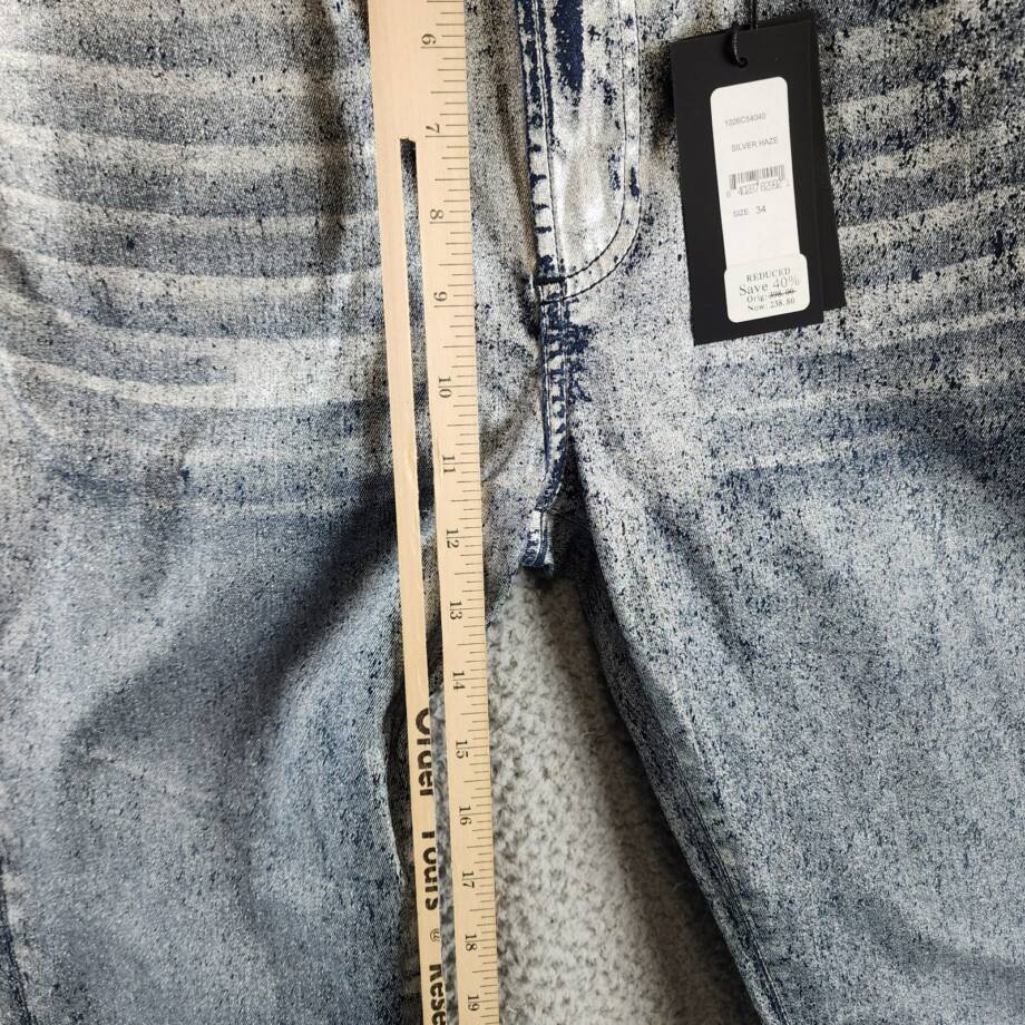 MONFRÈRE Greyson Skinny Fit Jeans Men's 34 Silver Haze Denim Button Zip Closure