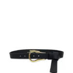 B-low the Belt Ryder Wrap Leather Belt Women's L Black/Gold Adjustable