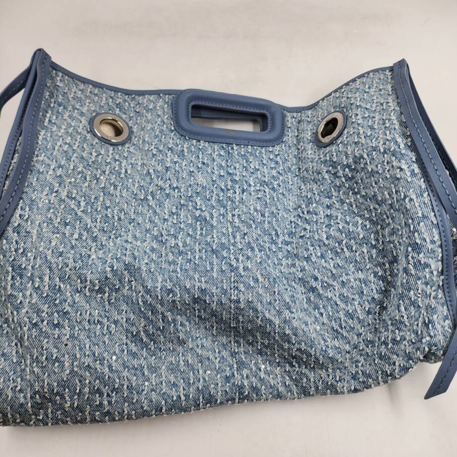 Maje Rhinestone-Embellished Denim Tote Bag Women's One Size Blue Magnetic Snap