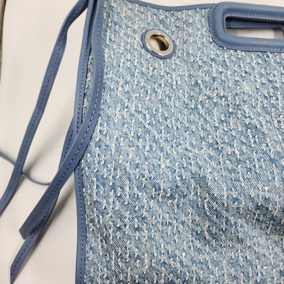 Maje Rhinestone-Embellished Denim Tote Bag Women's One Size Blue Magnetic Snap