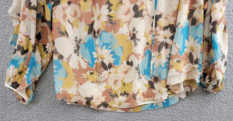 Lauren Ralph Lauren Plus Size Floral Tie-Neck Top Women's 2X White Multi L/S