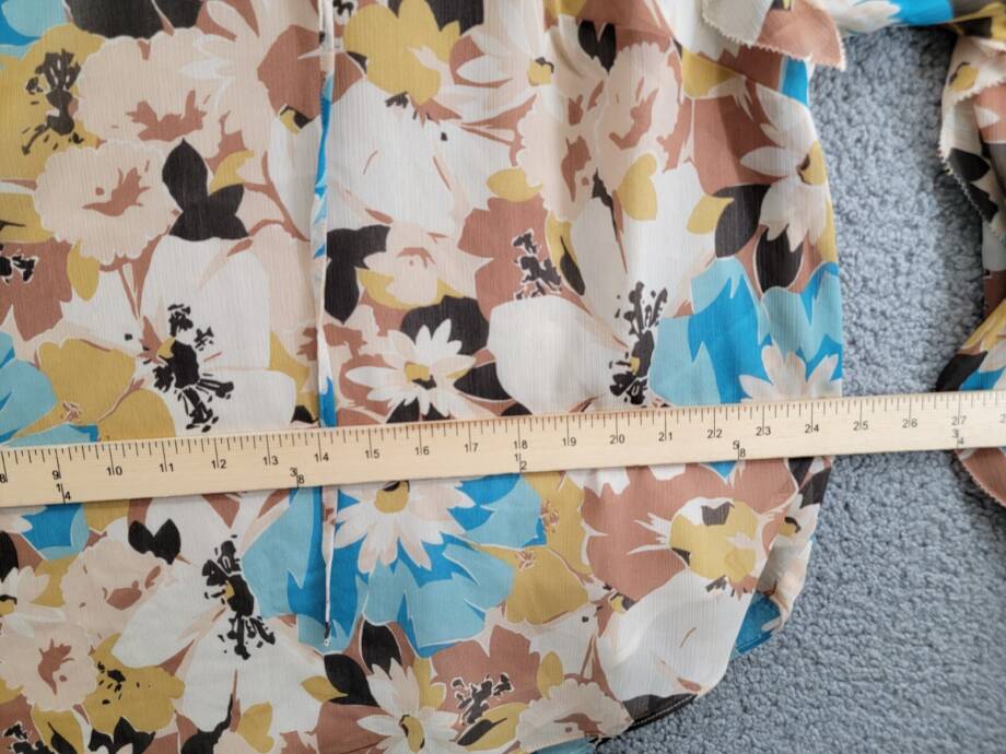 Lauren Ralph Lauren Plus Size Floral Tie-Neck Top Women's 2X White Multi L/S