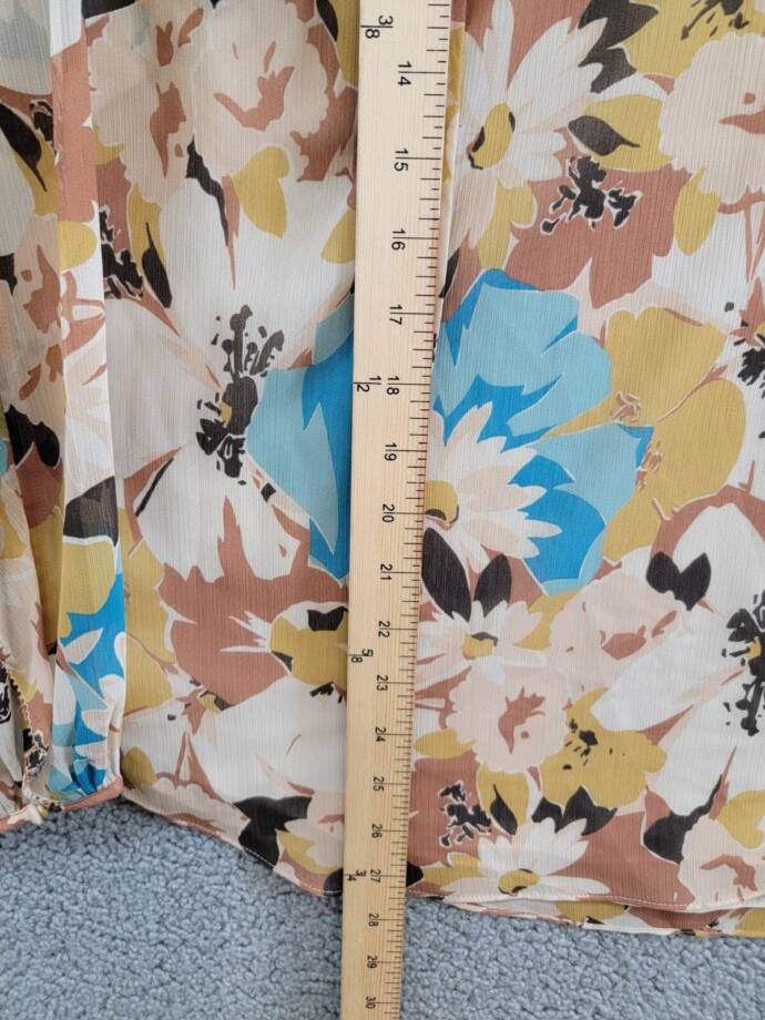 Lauren Ralph Lauren Plus Size Floral Tie-Neck Top Women's 2X White Multi L/S