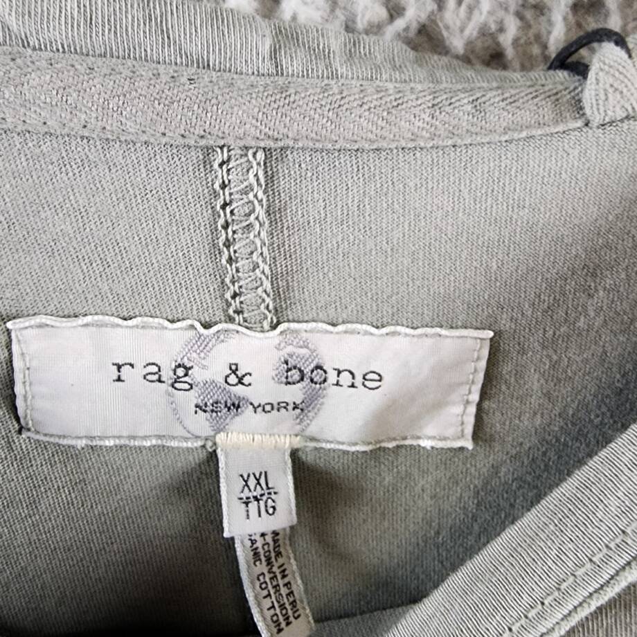 Rag & Bone Principle Jersey Miles Tee Men's XXL Blue Gray Crew Neck Pullover S/S