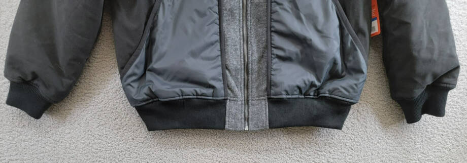 BASS OUTDOOR Hero Mixed Media Zip-Front Bomber Jacket Men's XL Black Beauty L/S