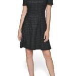 KARL LAGERFELD PARIS Abstract Texture Embellished-Collar Mini Dress Women's 4