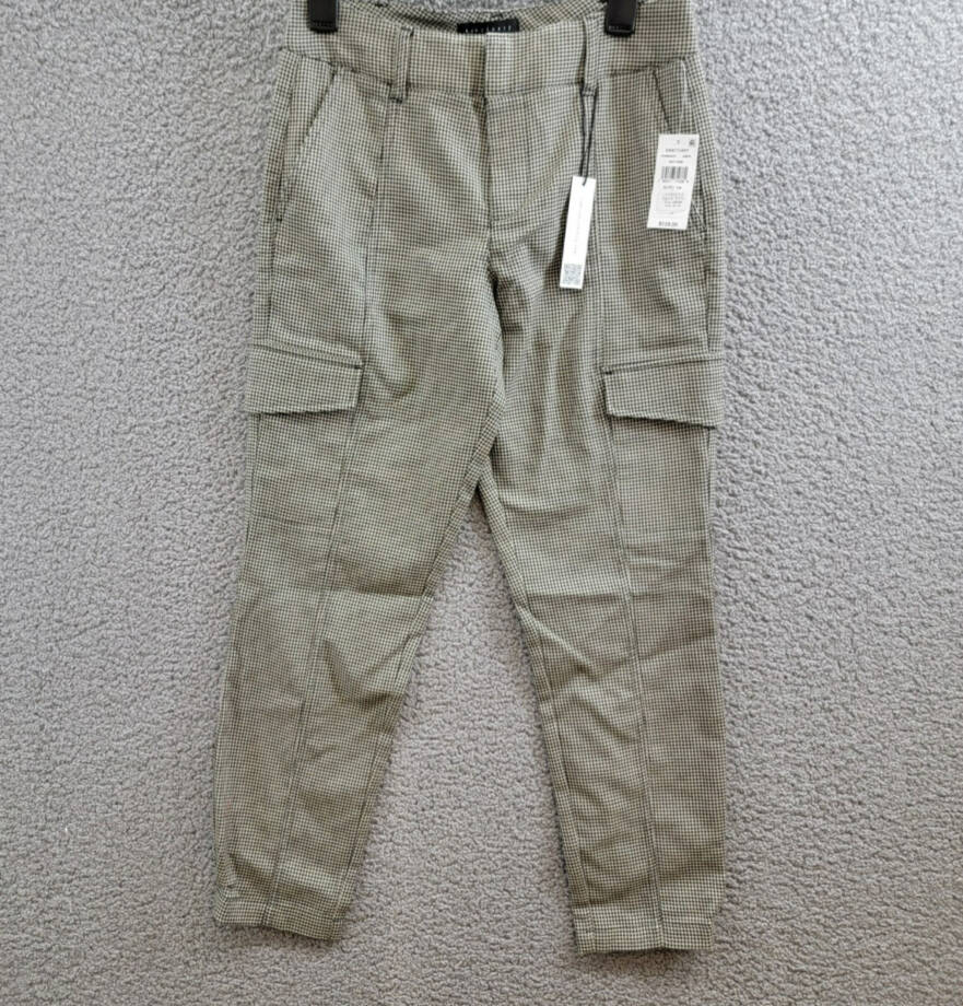 Sanctuary Polished Cargo Pants Women's 26 Compact Houndstooth Zip Hook & Bar