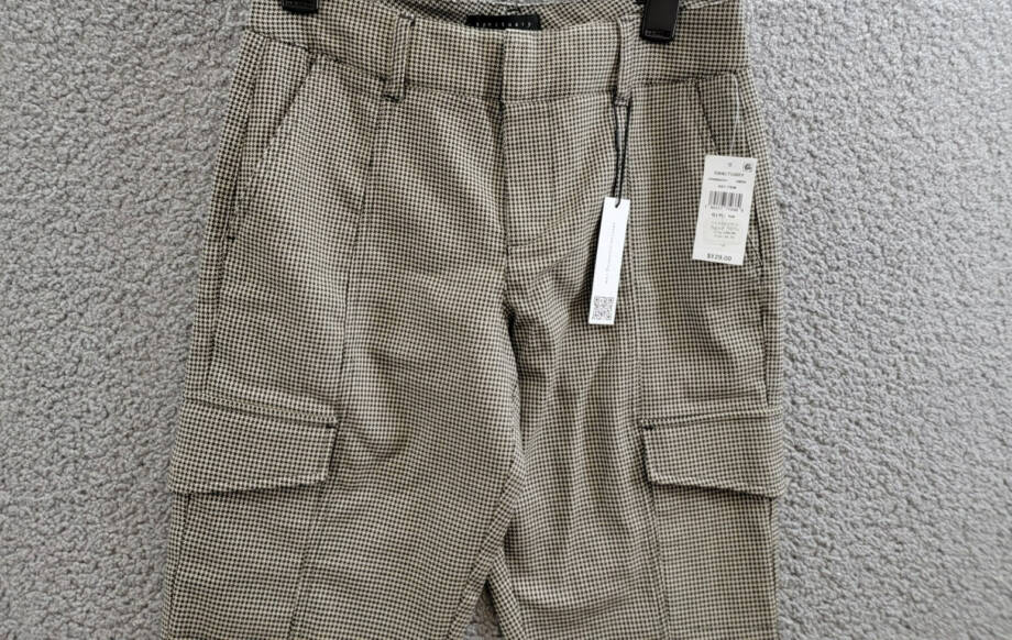 Sanctuary Polished Cargo Pants Women's 26 Compact Houndstooth Zip Hook & Bar