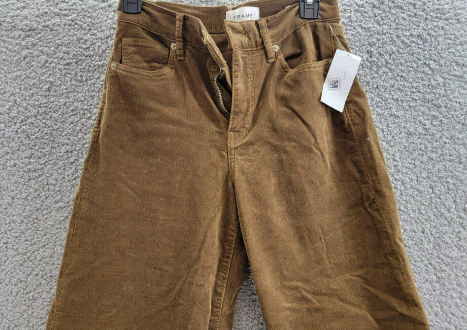 Frame Le Slim High Rise Wide Leg Palazzo Jeans Women's 25 Toast Button Closure