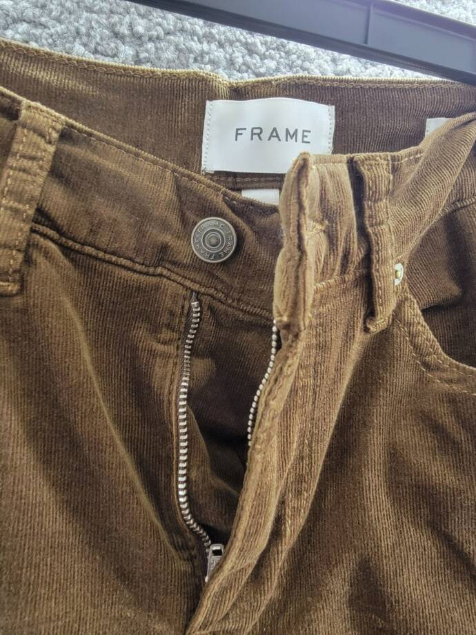 Frame Le Slim High Rise Wide Leg Palazzo Jeans Women's 25 Toast Button Closure