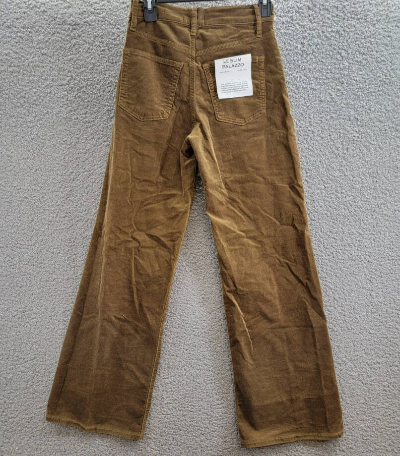 Frame Le Slim High Rise Wide Leg Palazzo Jeans Women's 25 Toast Button Closure
