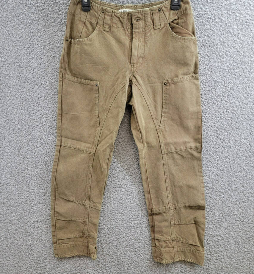 Free People We The Free Supersonic Slim Pants Women's 0 Army Button Zip Closure