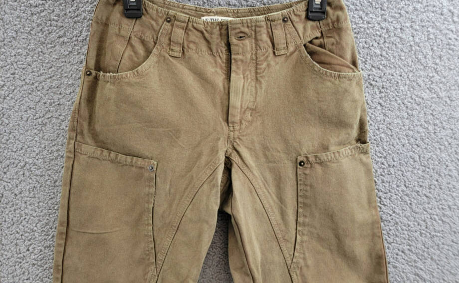 Free People We The Free Supersonic Slim Pants Women's 0 Army Button Zip Closure