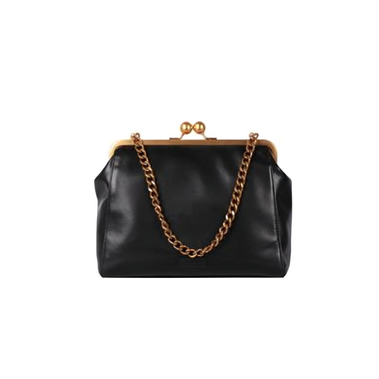 Circus by Sam Edelman Faux Leather Logo Patch Chain Strap Handbag Women's Black